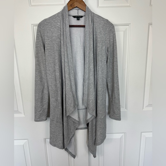 Lauren Ralph Lauren Open Drape Front Gray Sling Cardigan Women’s Size Small‎ - Picture 1 of 4